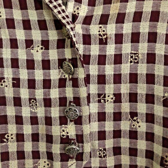 Stuart Allen Gingham Dress Womens Sz 8 VTG 70s USA Midi Vest Cottagecore Pockets - Picture 5 of 15